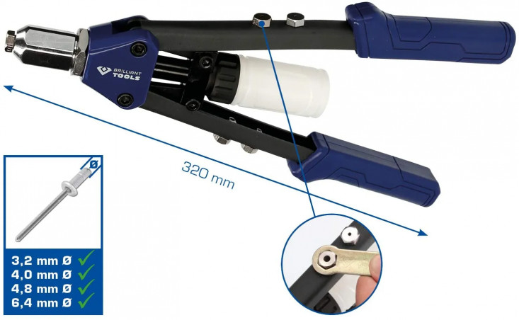 Pinza per rivettare, 320 mm