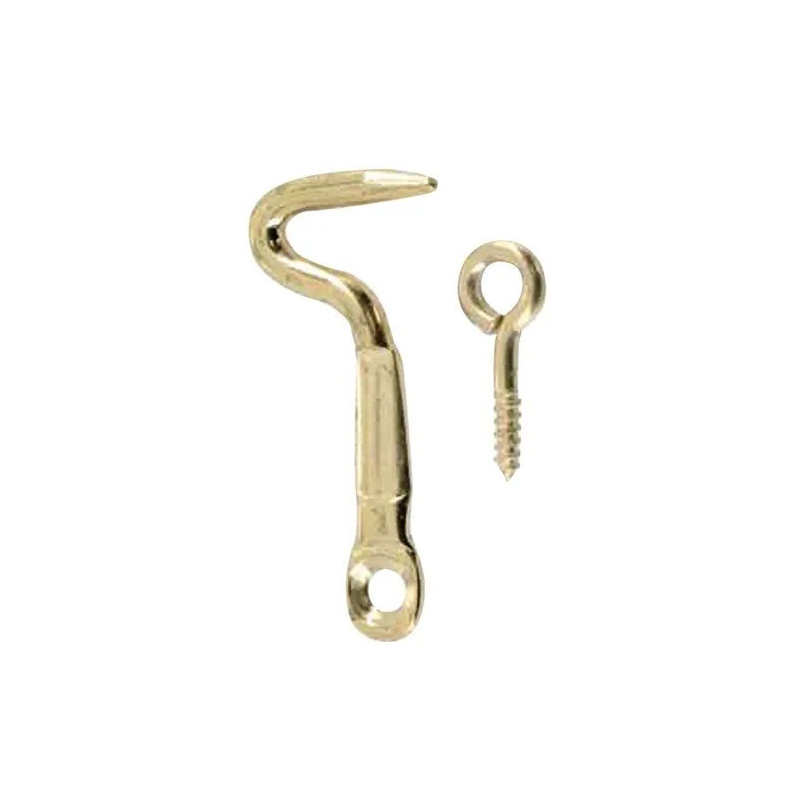 Half-round hook, steel, brass-plated 3.5x25mm, 3 pieces