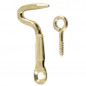 Half-round hook, steel, brass-plated 3.5x25mm, 3 pieces