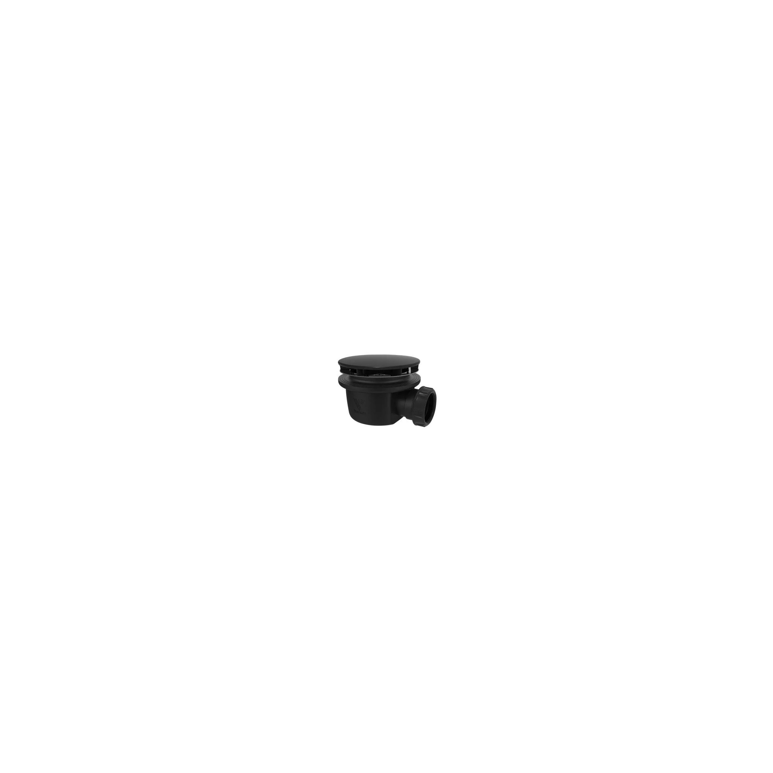 Bonde de douche 90mm, extra plate Minime, capot ABS noir 116mm