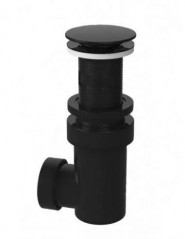 Bonde universelle avec siphon intégré Siphonette pour lavabo, clapet clic clac D. 65 mm, ABS noir