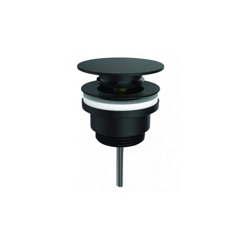 Black Digiclic basin drain, central screw 80mm, tightening range 10 to 80mm