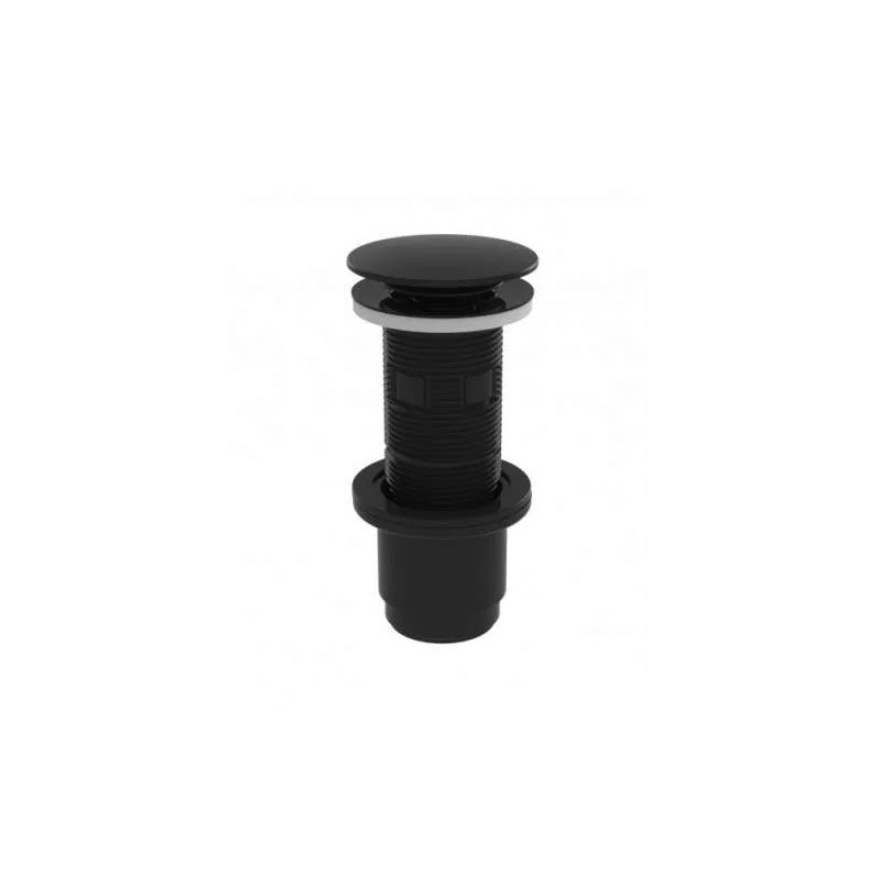 Black Digiclic basin drain, central screw 80mm, tightening range 5 to 87mm