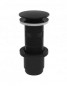 Black Digiclic basin drain, central screw 80mm, tightening range 5 to 87mm