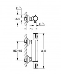 Miscelatore termostatico per doccia - Grohtherm G800