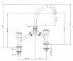 Bridge mixer, 2 holes, for washbasin, distance between centres 120 to 240cm