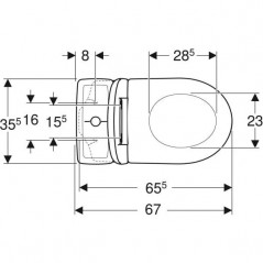 RENOVA Comfort Rimfree pacchetto WC, rialzato, scarico orizzontale