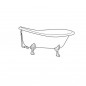 Exposed chrome-plated brass bathtub chain drain, without siphon