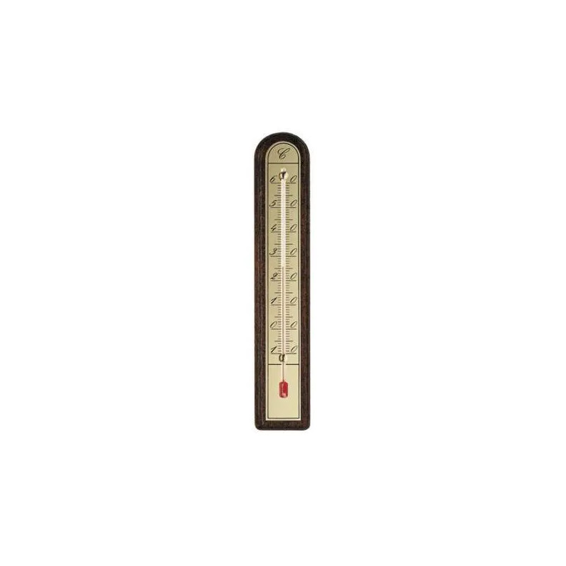 Indoor and outdoor thermometer in wood and aluminium