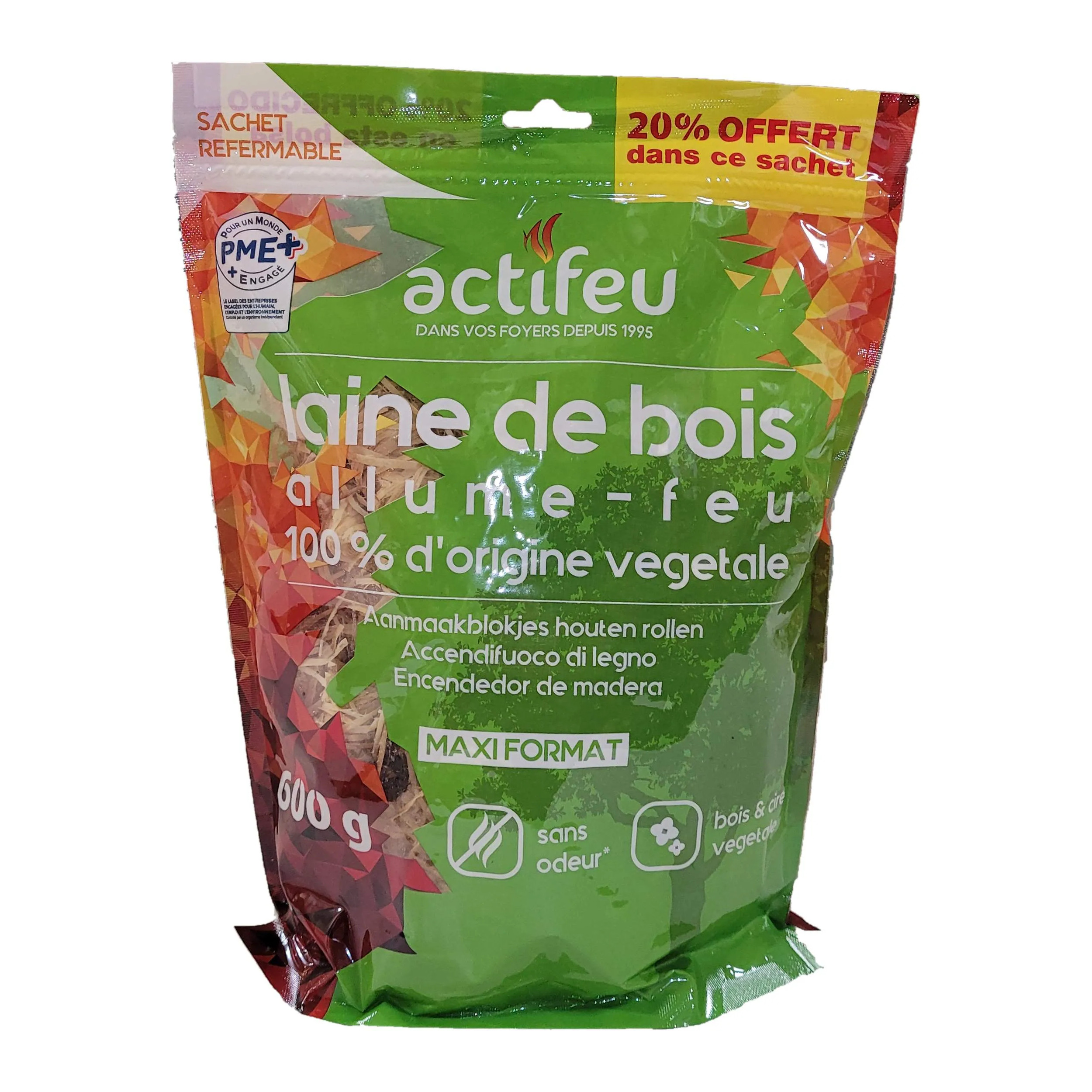 Allume-feux, laine de bois, 500g