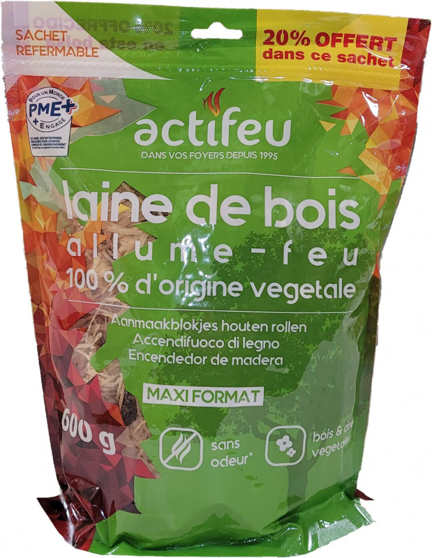 Allume feux, laine de bois, 500g