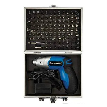 Cordless screwdriver 3.6v, with 102 pieces case