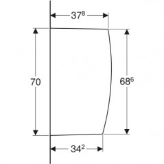 Ceramic urinal divider, 700x400x100