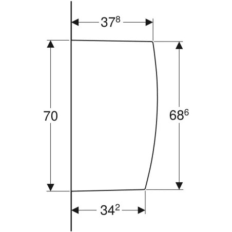 Ceramic urinal divider, 700x400x100