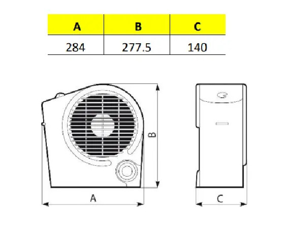 Radiateur soufflant portable 2000W