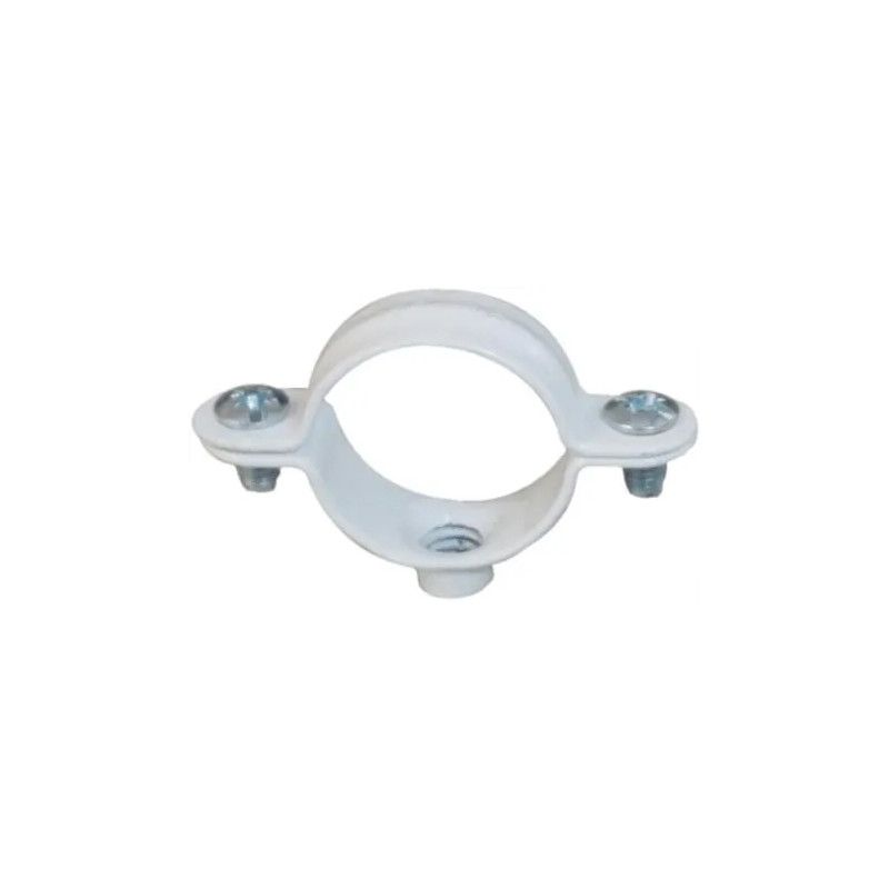 Single collar diameter 16 mm, white rilsan coating, 50 pieces