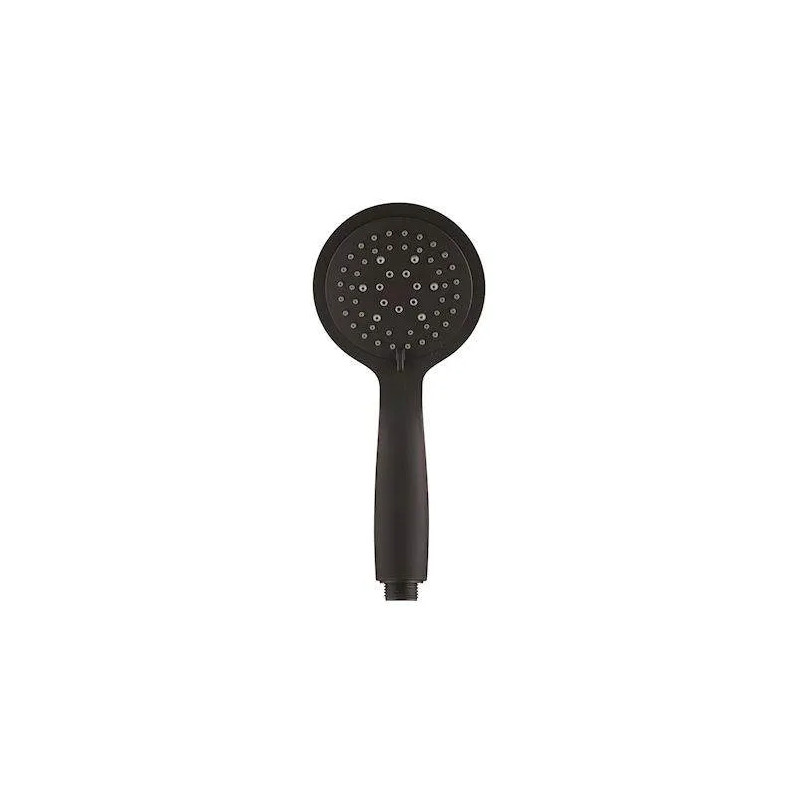 Slate hand shower in black ABS, 3 jets, diameter 100 mm