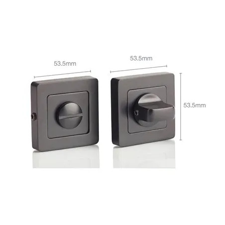 Door handle square 7, black, YALE Bologna, locking knob