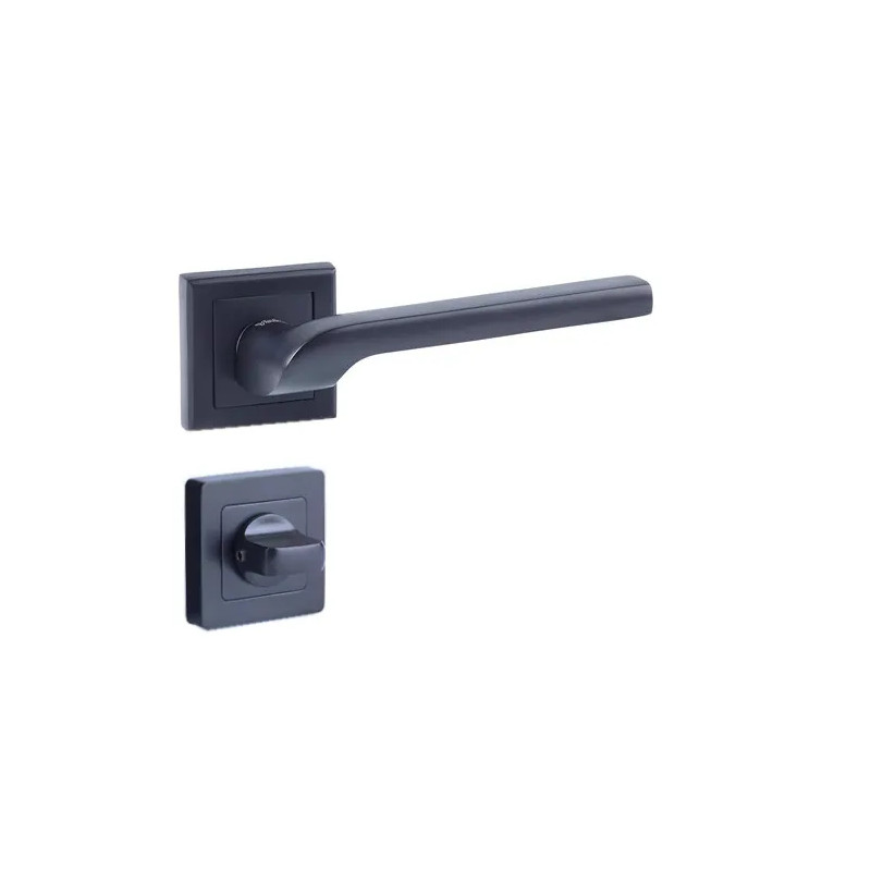 Door handle square 7, black, YALE Siena, locking button