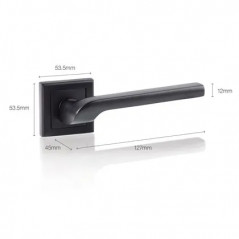 7" square door handle, black, YALE Siena, with keyway