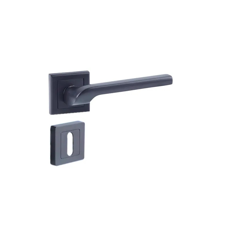 7" square door handle, black, YALE Siena, with keyway