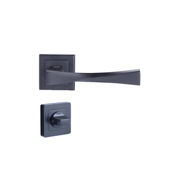 Door handle square 7, black, YALE Verona, locking button