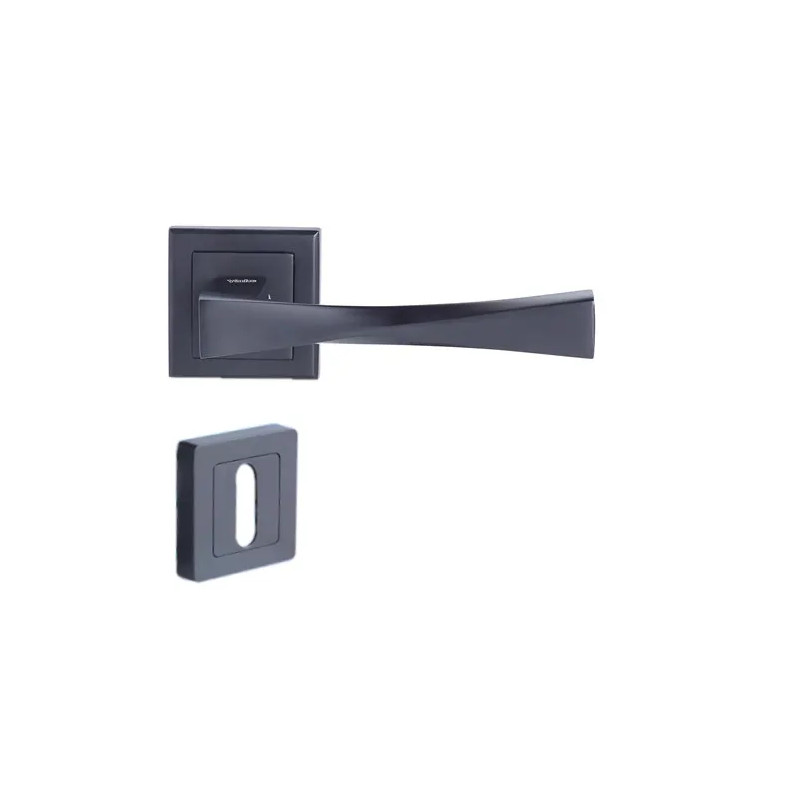 7" square door handle, black, YALE Verona, keyway