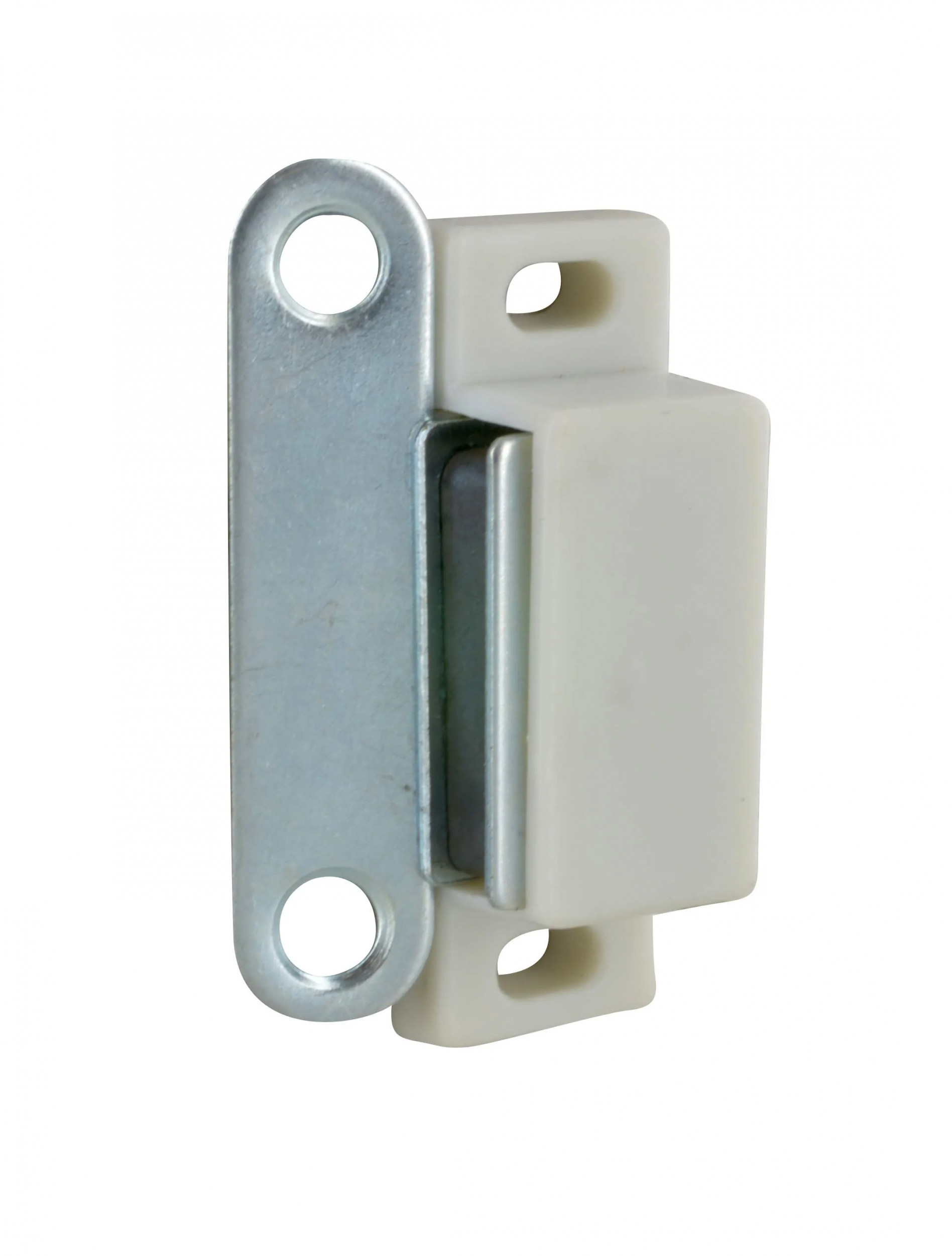 Loqueteau magnétique blanc 2kg, 46x16x15 mm, 2 pièces