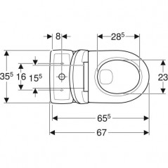  Geberit Renova Rimfree floor toilet package, horizontal outlet, with flap