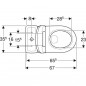  Geberit Renova Rimfree Stand-WC-Paket, Abgang waagrecht, mit Sitz