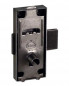 Surface-mounted lock for left or right door, Swiss key, H70xEP10mm, polished steel.