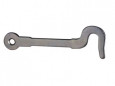 Double bevelled cabinet hook, L70xH23mm, raw steel, two pieces.