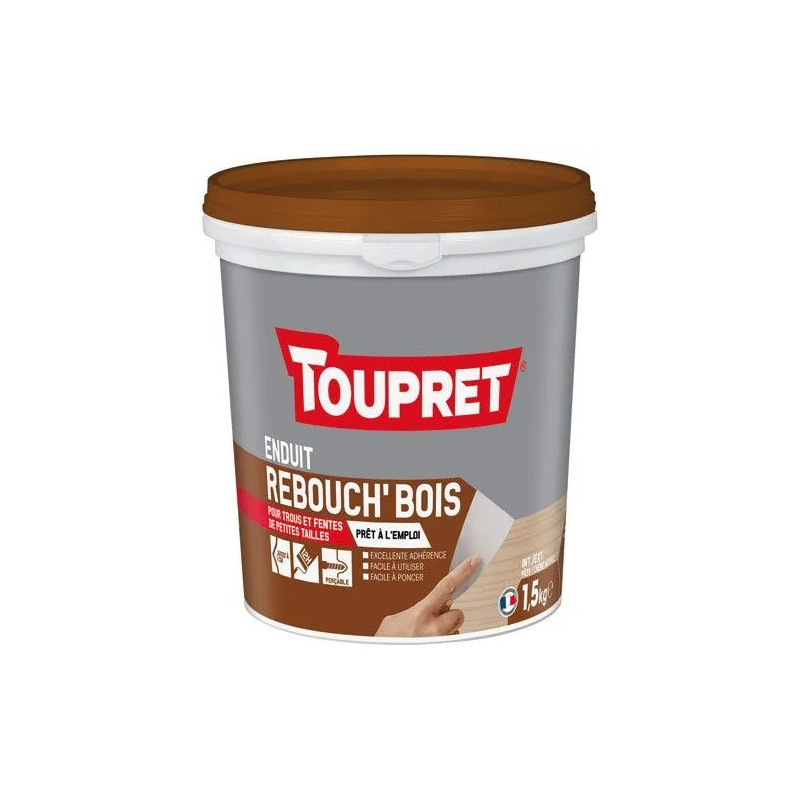 Enduit de rebouchage bois, intérieur et extérieur, 1.5kg, couleur chêne naturel