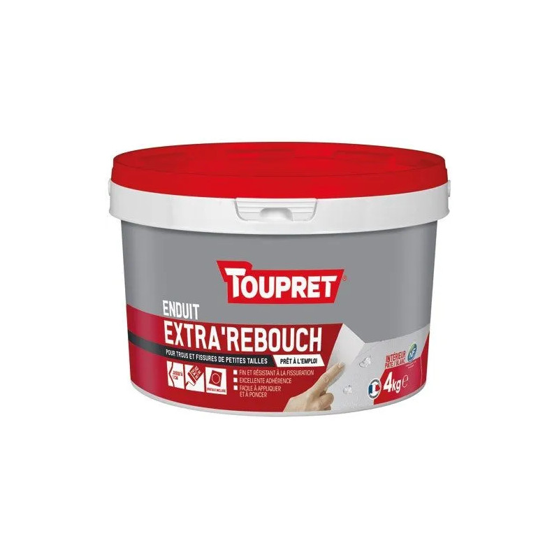 Enduit pâte de rebouchage intérieur, 4kg, blanc