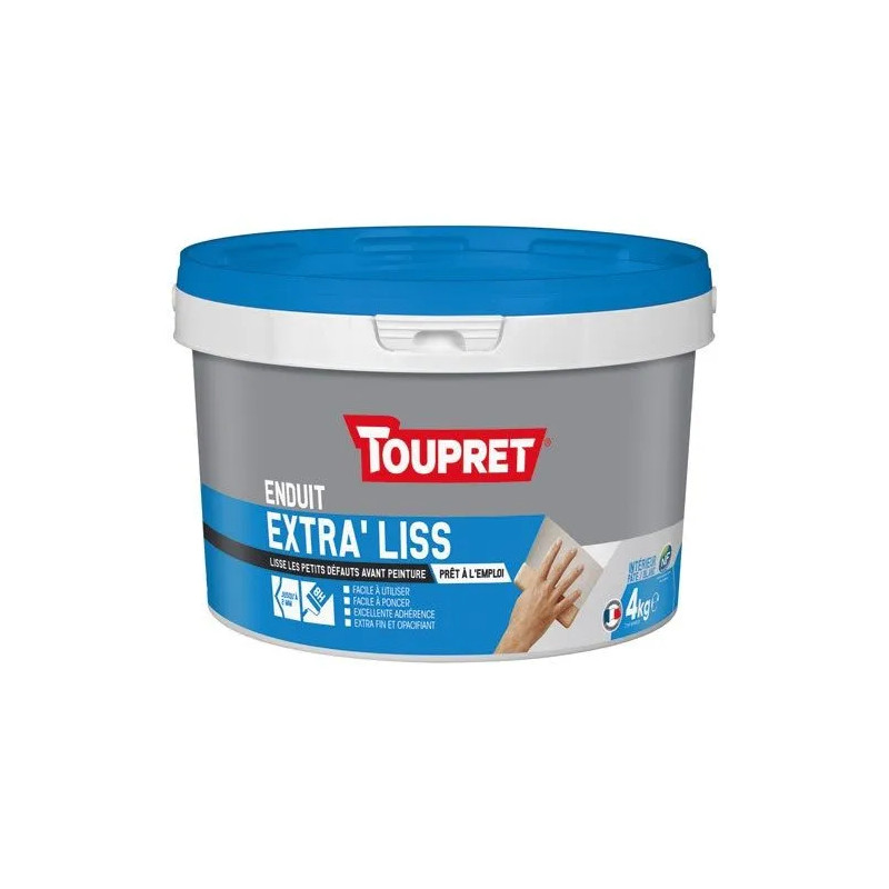 Compuesto de alisado extrafino para acabados, uso interior, 4kg, blanco