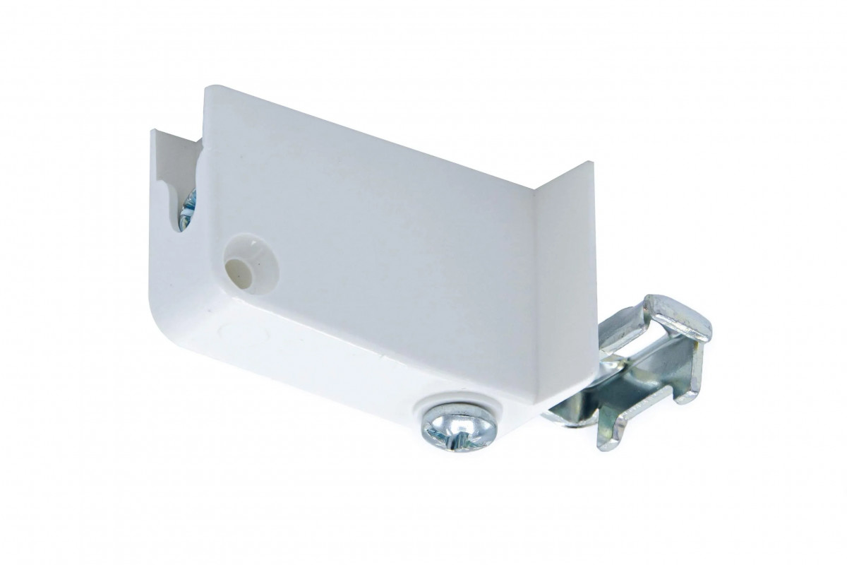 Elemento di fissaggio, 2 elementi di fissaggio sinistra/destra L50xW15x40 + 2 ganci in PVC bianco, 2 pezzi.