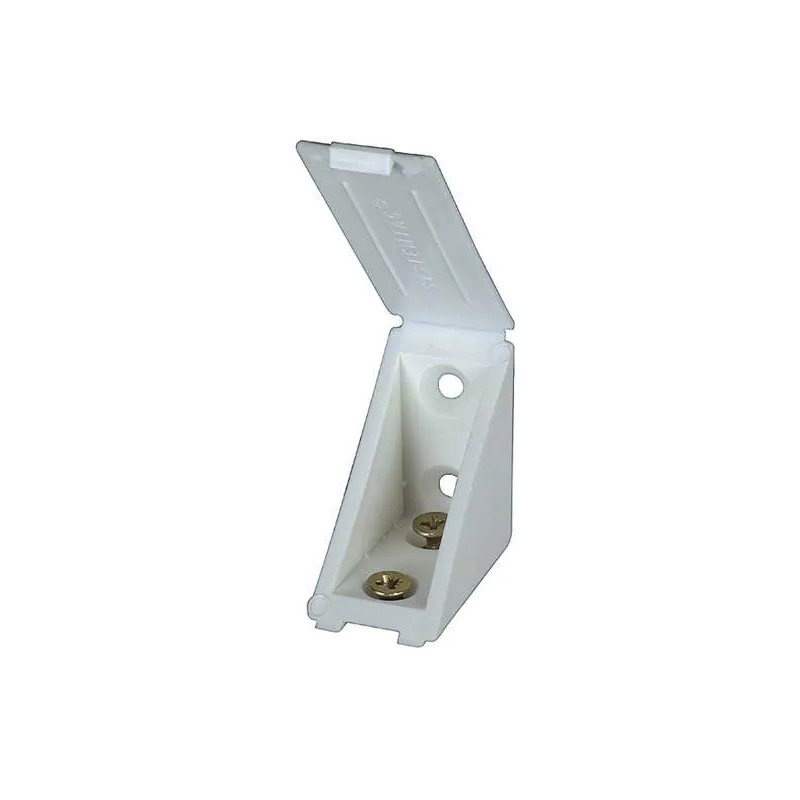 High angle cleat large model, L23xH40xD40mm, white PVC, 12 pieces.