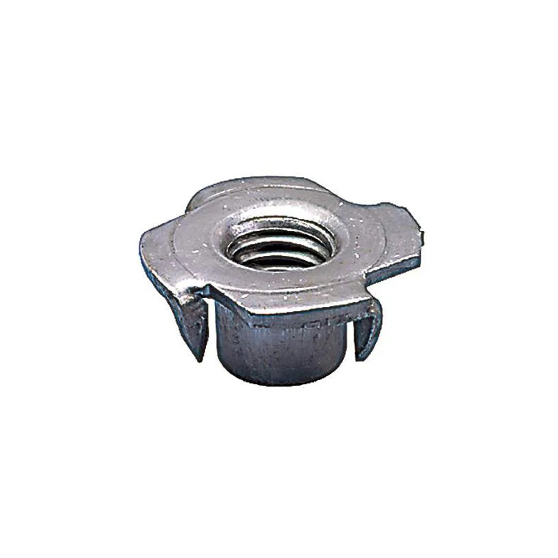 Knock-in nut with raw steel points D22xP11mm, drilling diameter 10mm, M8, 4 pieces.