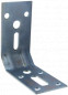 Truncated bracket with square ends reinforcement, surface mount assembly, 70x70x35 mm.