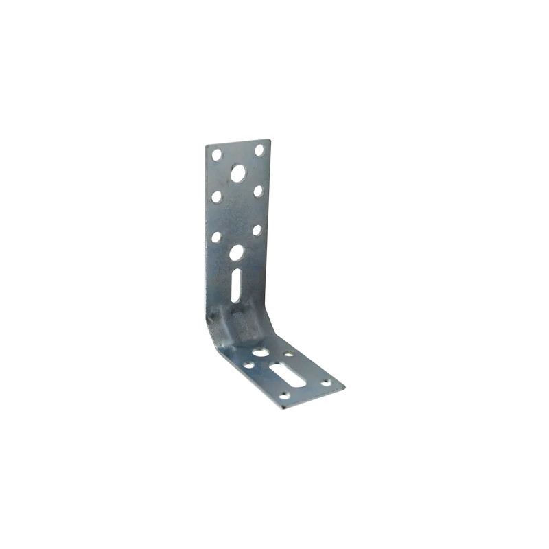 Truncated bracket with square ends reinforcement, surface mount assembly, 35x70x100 mm.