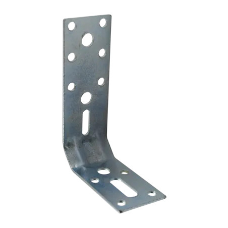 Truncated bracket with square ends reinforcement, surface mount assembly, 35x70x100 mm.