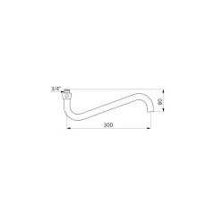 Bec tube par dessous grande cuisine de diamètre 22mm