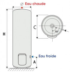 Calentador de agua estable Chaufféo+ 250L esteatita Magnesio Mono