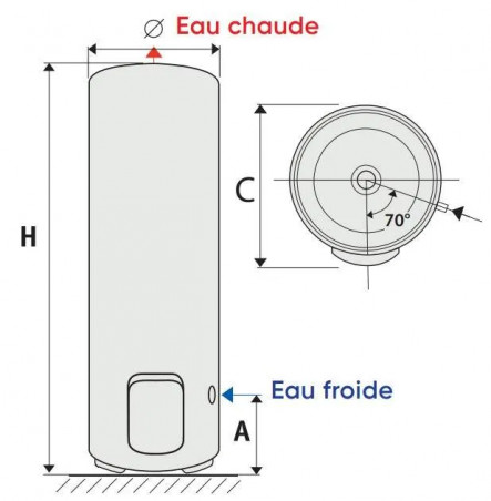 Stable water heater Chaufféo+ 250L steatite Magnesium Mono