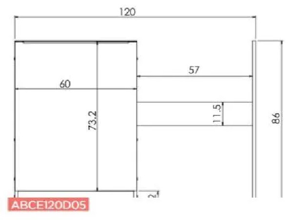 Kitchenette base unit 60cm, with cheek