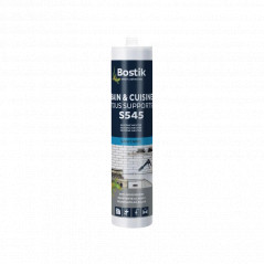 Cartouche silicone blanc S545 bain et cuisine, tous supports