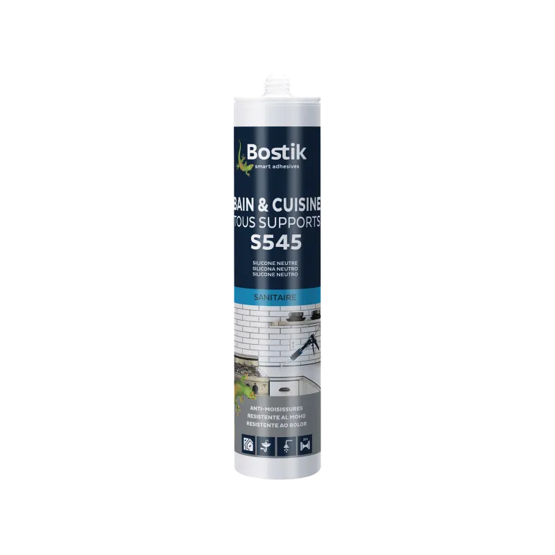 Cartucho de silicona blanca S545 para baño y cocina, todas las superficies