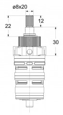 Theta V thermostatic cartridge