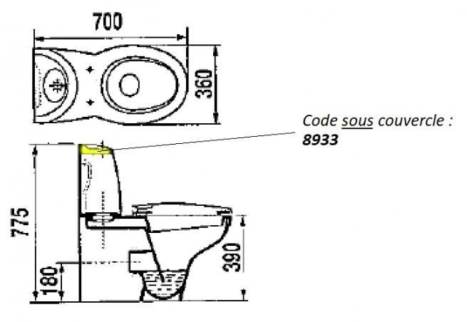 Abattant pour wc SELLES Courchevel, blanc