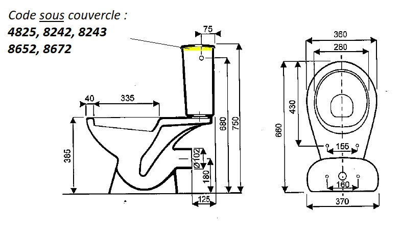 Equivalent seat SELLES JOAN white, for wall-hung toilet